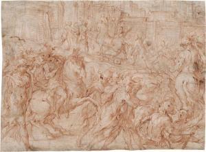 PROCACCINI Camillo 1551-1629,Das hölzerne Pferd wird von den Trojanern in ,1591-92,Galerie Bassenge 2023-06-09