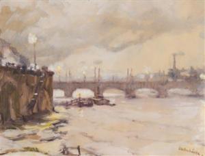 PROCHAZKA Jaro 1886-1949,View of a Bridge,Palais Dorotheum AT 2018-03-10
