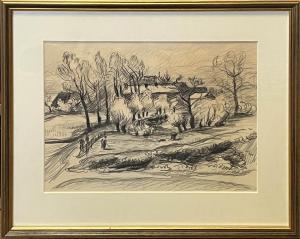 PROCHOWNIK Leo 1875-1936,Kloster, Hiddensee Farms and Pond,1928,Lots Road Auctions GB 2023-08-27