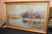 Procter Albert 1800-1800,flat landscape, view across fields, reeds in water,Henry Adams 2017-08-10