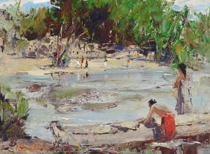 PROCTER Burt 1901-1980,Figures at a Tropical Island Lagoon,Bonhams GB 2023-02-07