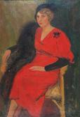 PRONASZKO Zbigniew 1885-1958,Portret kobiety w czerwonej sukni,Rempex PL 2009-05-20