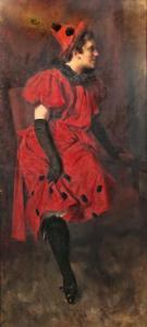 PROPHETER Otto 1875-1927,Junge Dame in rotem Karnevalskostüm,1896,Schloss DE 2011-12-03