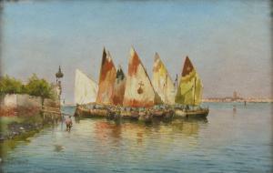 PROSDOCIMI Alberto 1852-1925,Sailing boats at the water's edge,Mallams GB 2023-10-18