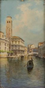 PROSDOCIMI Alberto 1852-1925,Venetian canal with gondola,Mallams GB 2023-10-18