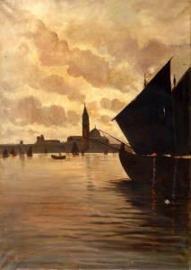 PROSDOCIMI Alberto 1852-1925,Venezia, barche in laguna,Galleria Pananti Casa d'Aste IT 2019-06-14