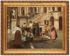 PROSDOCIMI Alberto 1852-1925,Venezia, donne intorno al pozzo,Wannenes Art Auctions IT 2023-11-29