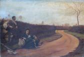 PROSSER J.H,Travellers resting in a country lane,1920,Cuttlestones GB 2017-11-23