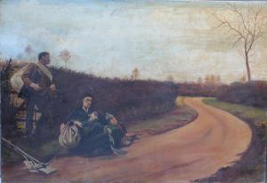 PROSSER J.H,Travellers resting in a country lane,1920,Cuttlestones GB 2017-11-23