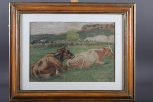 PROUT Margaret Fisher 1875-1963,cows in a meadow,Jones and Jacob GB 2023-07-12