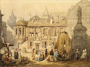PROUT Samuel 1783-1852,A view of La Place de la Pucelle, Rouen,Bonhams GB 2010-10-20