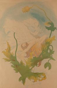 PROUVE Victor,Scena secesyjna z makiem, z cyklu "L. Estampe orgi,1894,Desa Unicum 2022-12-08