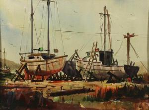 PROVAN Wilfred 1923-1991,Boatyard,1952,Clars Auction Gallery US 2016-03-20