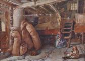 PROVIS Alfred 1843-1886,Interior of Lee Mills with two doors and a cat,John Nicholson GB 2011-04-05