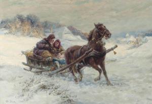 PRUCHA Gustav 1875-1952,A romantic sleigh ride,Christie's GB 2013-01-31