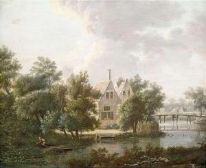 PRUDHOMME Anthonie Daniel 1745-1826,Holländische Kanallandschaft mit einem Gehöft,Nagel 2012-06-06