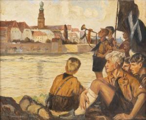 PRUSSEN Clemens 1888-1966,Hitler Jugend at the River,1940,Hargesheimer Kunstauktionen DE 2022-09-07