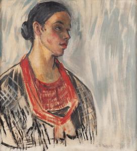 PRUSZKOWSKI Tadeusz 1888-1942,Portret czarnowłosej kobiety,Desa Unicum PL 2023-04-24