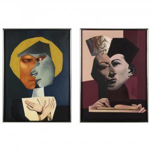 PRVULOVIC Nadezda 1930,Two Portraits of Ronald and Elizabeth Sher,1970,Leland Little US 2021-11-18
