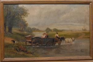 PRYAND Francis,A Rustic Cart Passing through a Ford,1914,Bamfords Auctioneers and Valuers 2008-06-11