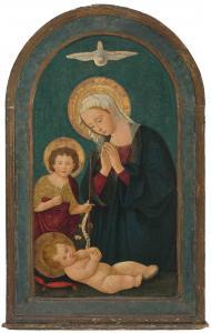 PSEUDO PIER FRANCESCO FLORENTINO 1460-1500,Madonna mit Kind und dem Heiligen Joha,1480-1490,Schuler 2021-06-16