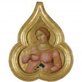 PUCCINELLI ANGELO 1350-1399,A FEMALE MARTYR SAINT, HALF LENGTH,Sotheby's GB 2011-12-08