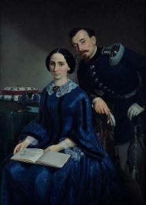 PUCCINELLI Antonio,Ritratto di un ufficiale e di sua moglie,Galleria Pananti Casa d'Aste 2022-04-14
