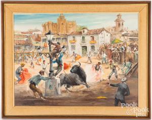 PUENTE José 1928-2002,bullfight scene,Pook & Pook US 2022-02-10