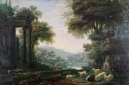 PUGH Herbert 1700-1700,Paesaggio italiano con architetture,
armenti e pe,1762,Antonina 2003-12-13