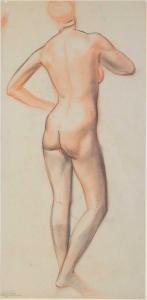 PUGH JENKINS Lincoln 1901-1988,Life study - a nude from behind,Mallams GB 2023-10-18