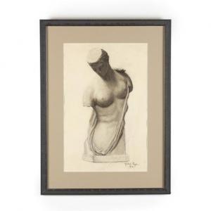 PUGH Mabel 1891-1986,Figure Study of a Classical Marble Sculpture,1916,Leland Little US 2020-08-27