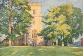 PUGHE Buddig Anwylini 1857,A sunlit village church,1926,Bearnes Hampton & Littlewood GB 2023-01-17