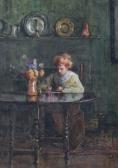 PUGHE Buddig Anwylini 1857,Interior with woman writing at a gateleg table,1907,Bonhams GB 2008-04-21