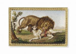 PUGLIESCHI Filippo 1800-1800,Lion and a dog fighting beside a tree,Christie's GB 2015-12-01