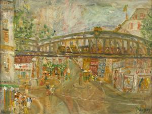 PUGNY Puni Iwan Jean,Paysage parisien au pont de métro,1929-1930,Artcurial | Briest - Poulain - F. Tajan 2023-06-08