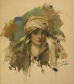 PUIG RODA Gabriel 1865-1919,PORTRAIT OF A WOMAN IN A HEADDRESS,William Doyle US 2006-05-17