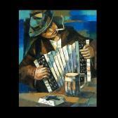 PUJOL 1900-1900,Accordion Player at the Bar,20th Century,Auctions by the Bay US 2007-07-01