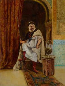 PUJOL DE GUASTAVINO Clément 1850-1905,An Arab Guardsman at Rest,Sotheby's GB 2021-10-25