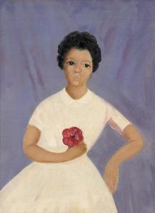 PULIDO Cristóbal Ruiz 1881-1962,Little girl with red flower,Subastas Segre ES 2020-07-14