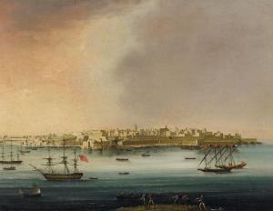 PULLICINO Alberto 1719-1765,Ansicht des Hafens von Valetta -Malta,Van Ham DE 2013-05-17
