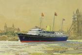 PULLIN Edgar,Royal yacht Britannia near Tower Bridge,Burstow and Hewett GB 2013-09-25