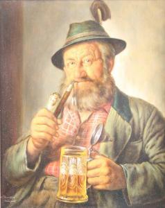 PURSCHKE Walther,A man wearing a hat with a feather and enjoying a ,Lacy Scott & Knight 2023-06-17