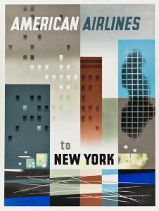 PURSELL Weimer 1906-1974,AMERICAN AIRLINES TO NEW YORK,1956,Swann Galleries US 2020-08-27