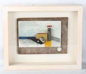 PURSER Keith 1944,composition in glazed box frame,Burstow and Hewett GB 2022-08-25