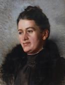 PURSER Sarah Henrietta 1848-1943,Portrait of a Lady with Fur Collar, Thought to be ,Adams 2023-09-27