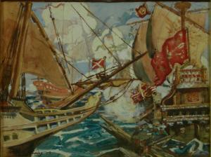 PURVIS John Milne 1881-1965,GALLEONS AT WAR,Lyon & Turnbull GB 2011-10-15