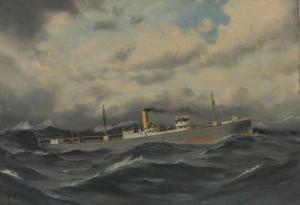 purvis t.g 1875-1925,THE STEAMER TAVIAN IN OPEN SEA,McTear's GB 2016-03-20