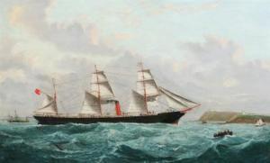purvis t.g 1875-1925,THREE-MASTED STEAM YACHT OFF COAST,1991,Sloans & Kenyon US 2011-02-11