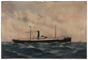PURVIS Thomas G. 1861-1933,Portrait of a French steamship,Eldred's US 2023-08-11