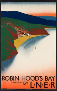 PURVIS Tom 1888-1959,ROBIN HOOD'S BAY / YORKSHIRE BY LNER,1936,Swann Galleries US 2021-11-23